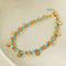 Soothing Blue Turquoise Tiny Flower Beaded Bracelet - floysun