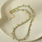 Soothing Blue Turquoise Tiny Flower Beaded Necklace - floysun
