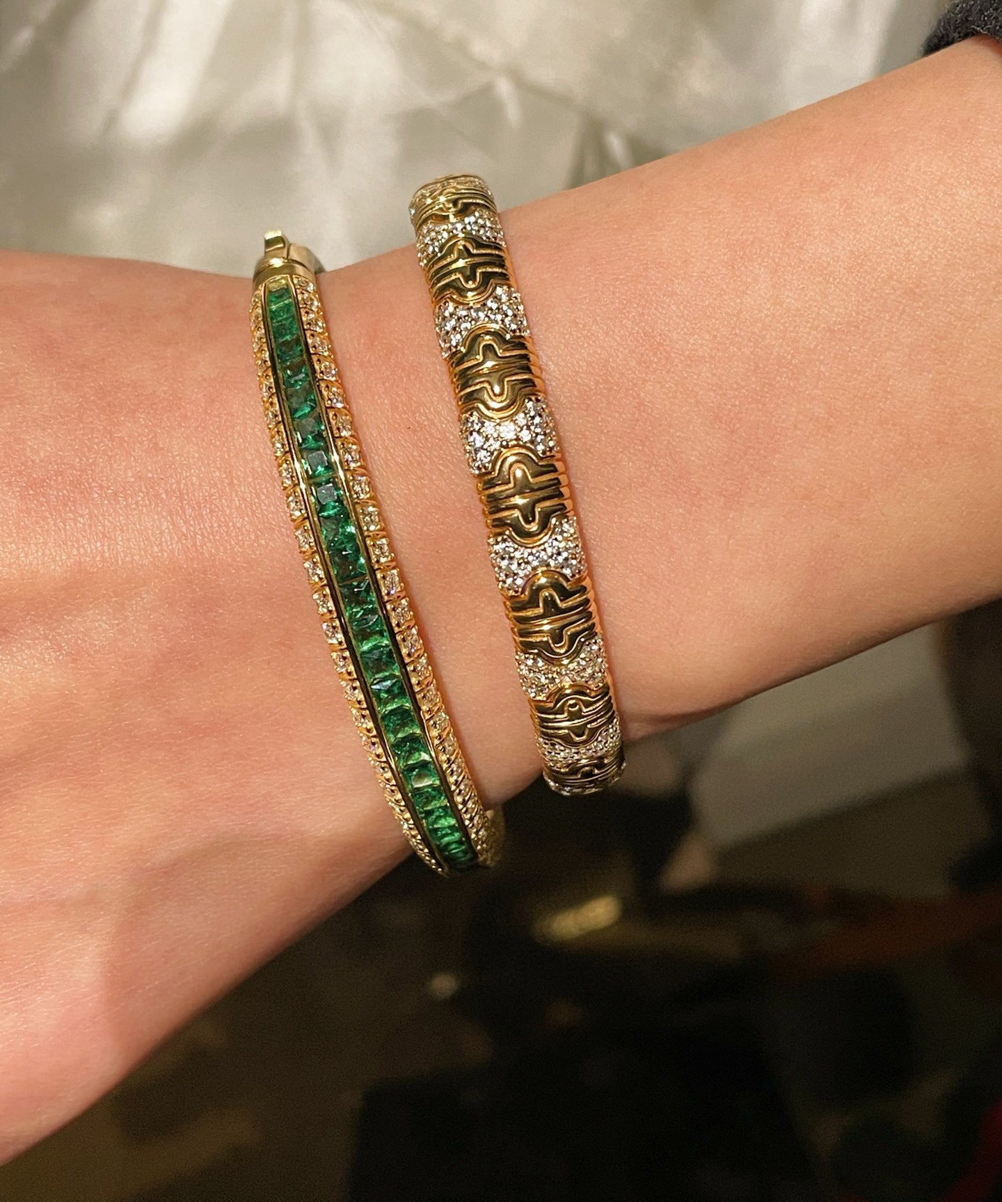 Spiga Sparkling Diamond Stretch Cuff Bracelet - floysun