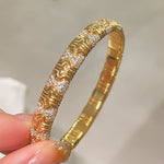 Spiga Sparkling Diamond Stretch Cuff Bracelet - floysun