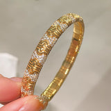Spiga Sparkling Diamond Stretch Cuff Bracelet - floysun