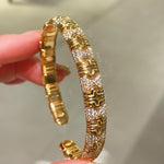 Spiga Sparkling Diamond Stretch Cuff Bracelet - floysun