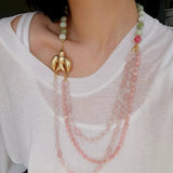 Spring Bird Gemstone Necklace | Detachable Layered Collar Necklace - floysun