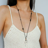 Spring Lace Key & Heart Lock Necklace With Zirconia Accents - floysun