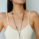 Spring Lace Key & Heart Lock Necklace With Zirconia Accents - floysun