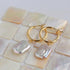 Square Baroque Pearl Drop Hoop Earrings - floysun