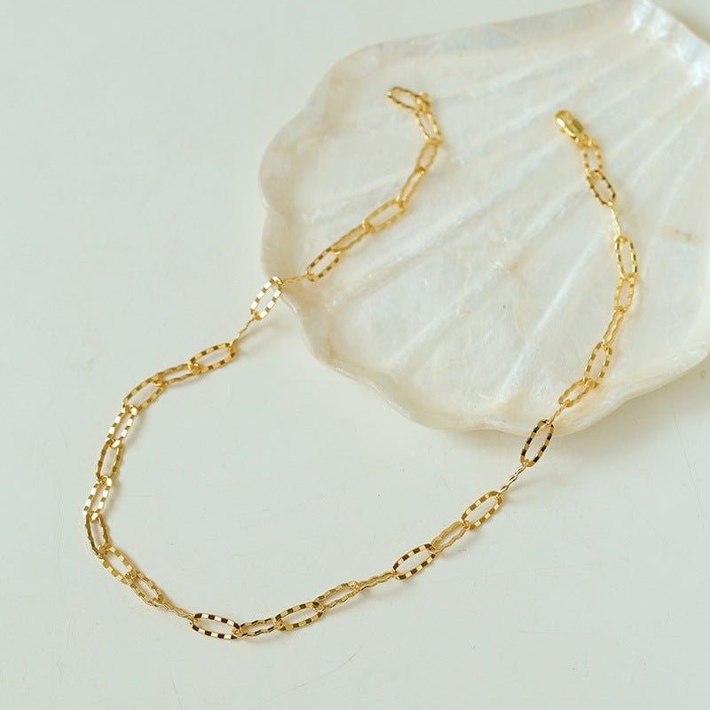 Square Cut Chain Choker Necklace Gold Silver - floysun