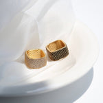 Square Micropaved Zirconia Ring - Black/White - floysun