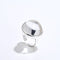 Square Natural White Crystal Open Ring - floysun