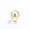 Square Natural White Crystal Open Ring - floysun