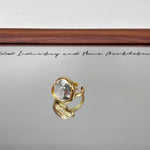 Square Natural White Crystal Open Ring - floysun