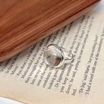 Square Natural White Crystal Open Ring - floysun