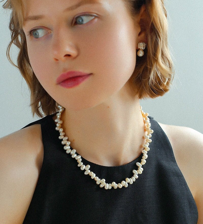 Staggered Pearl OT Buckle Necklace - floysun