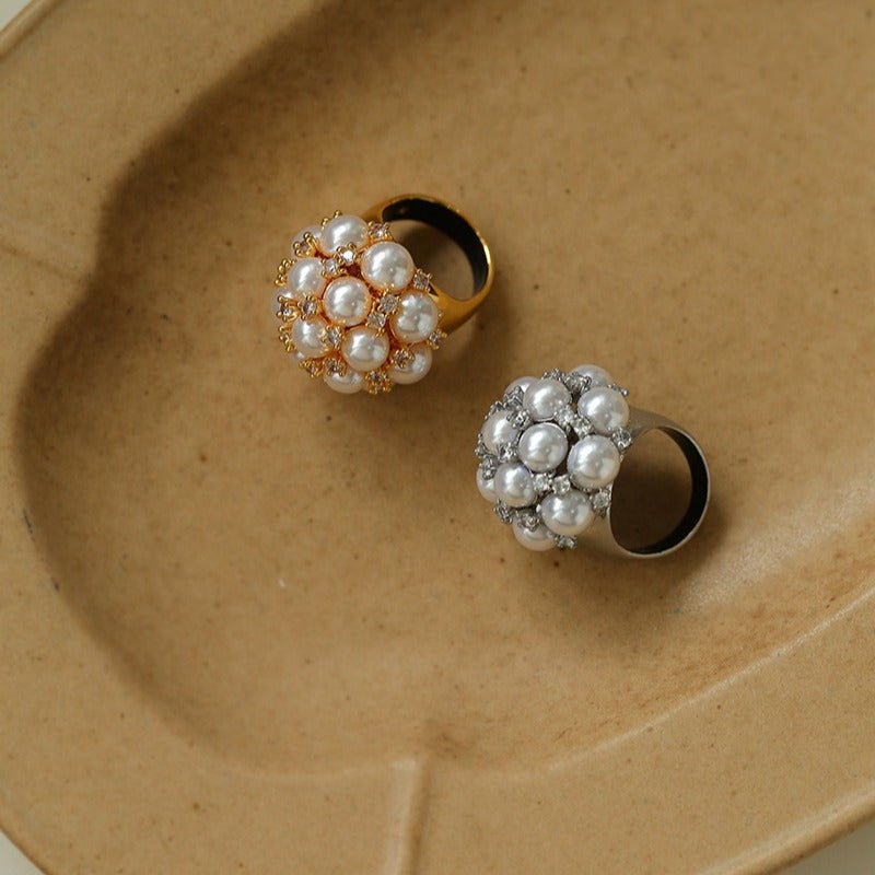 Star Bouquet Gemstone Pearl Ring - floysun