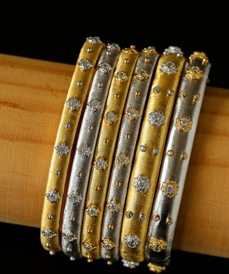 Star - Embellished Narrow Cuff Bracelet - floysun