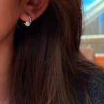 Star Orbit Moissanite Huggie Earrings - S925 Sterling Silver Gold Plated Cosmic Hoop Earrings - floysun