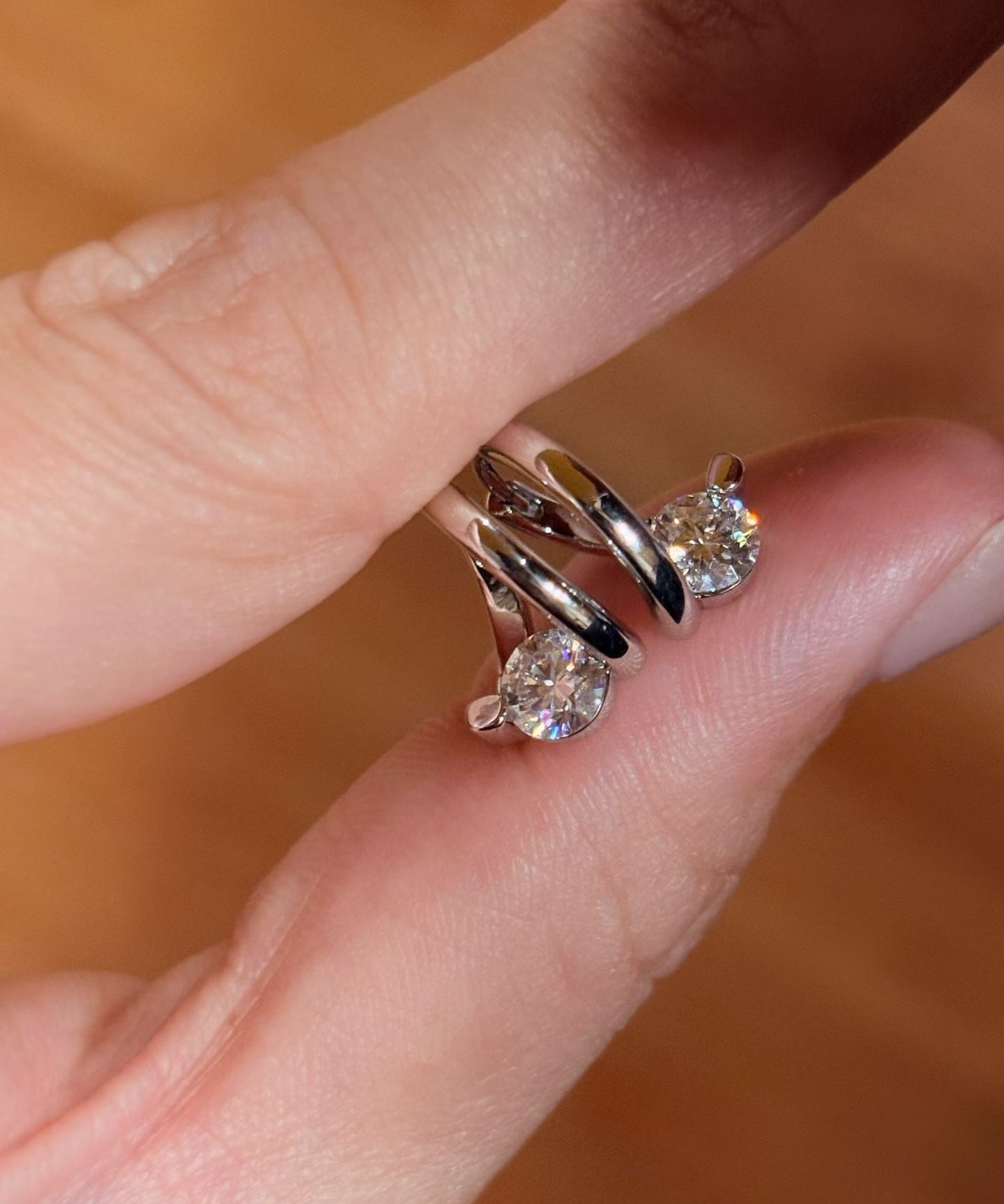 Star Orbit Moissanite Huggie Earrings - S925 Sterling Silver Gold Plated Cosmic Hoop Earrings - floysun