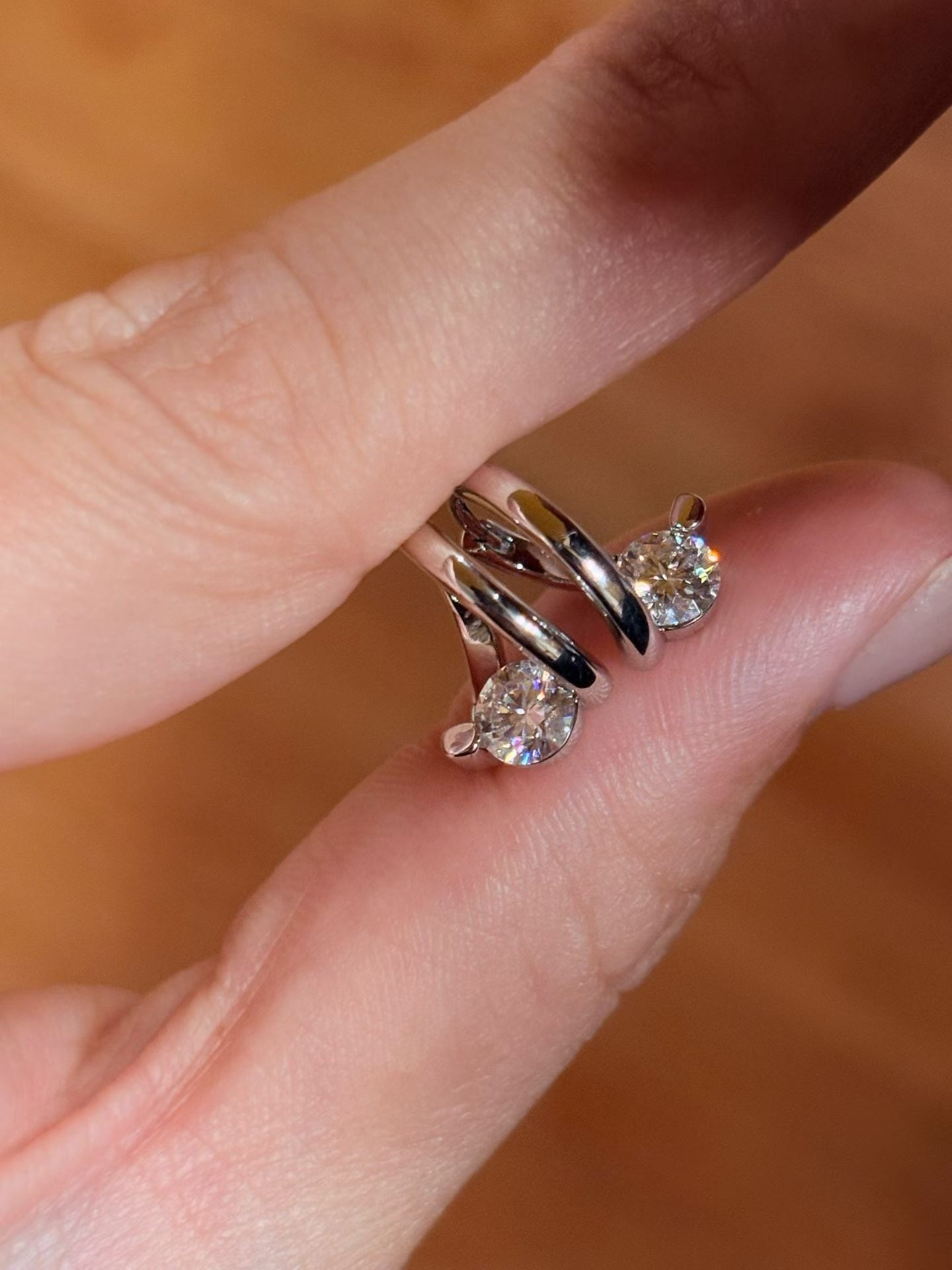 Star Orbit Moissanite Huggie Earrings - S925 Sterling Silver Gold Plated Cosmic Hoop Earrings - floysun