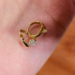 Star Orbit Moissanite Huggie Earrings - S925 Sterling Silver Gold Plated Cosmic Hoop Earrings - floysun