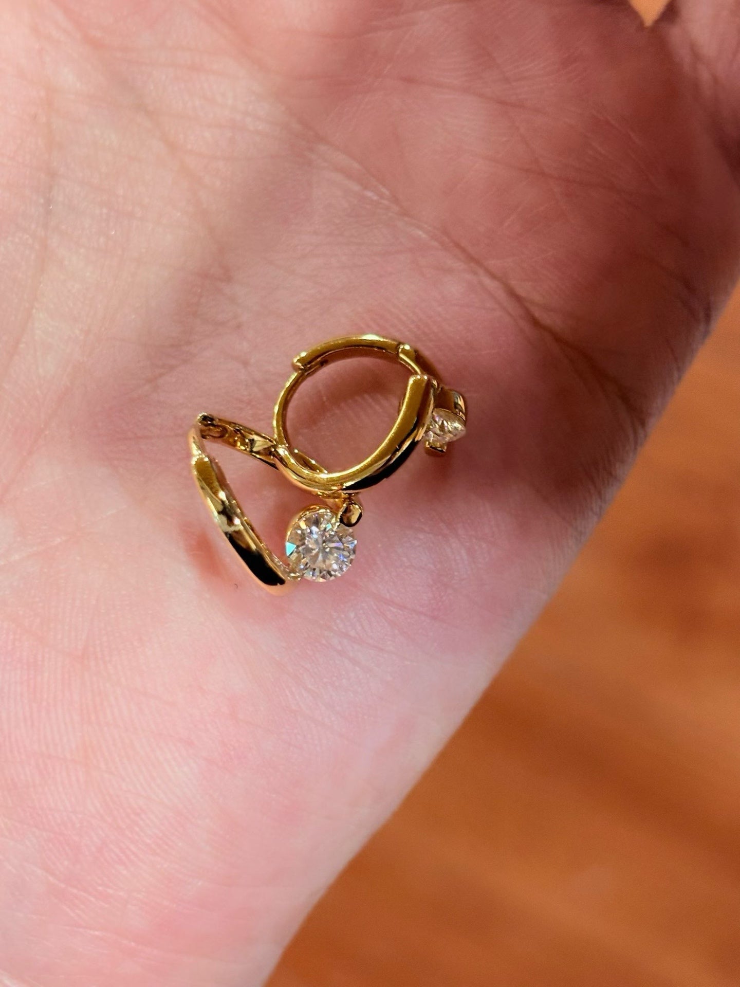 Star Orbit Moissanite Huggie Earrings - S925 Sterling Silver Gold Plated Cosmic Hoop Earrings - floysun