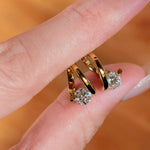 Star Orbit Moissanite Huggie Earrings - S925 Sterling Silver Gold Plated Cosmic Hoop Earrings - floysun