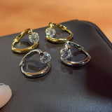 Star Orbit Moissanite Huggie Earrings - S925 Sterling Silver Gold Plated Cosmic Hoop Earrings - floysun