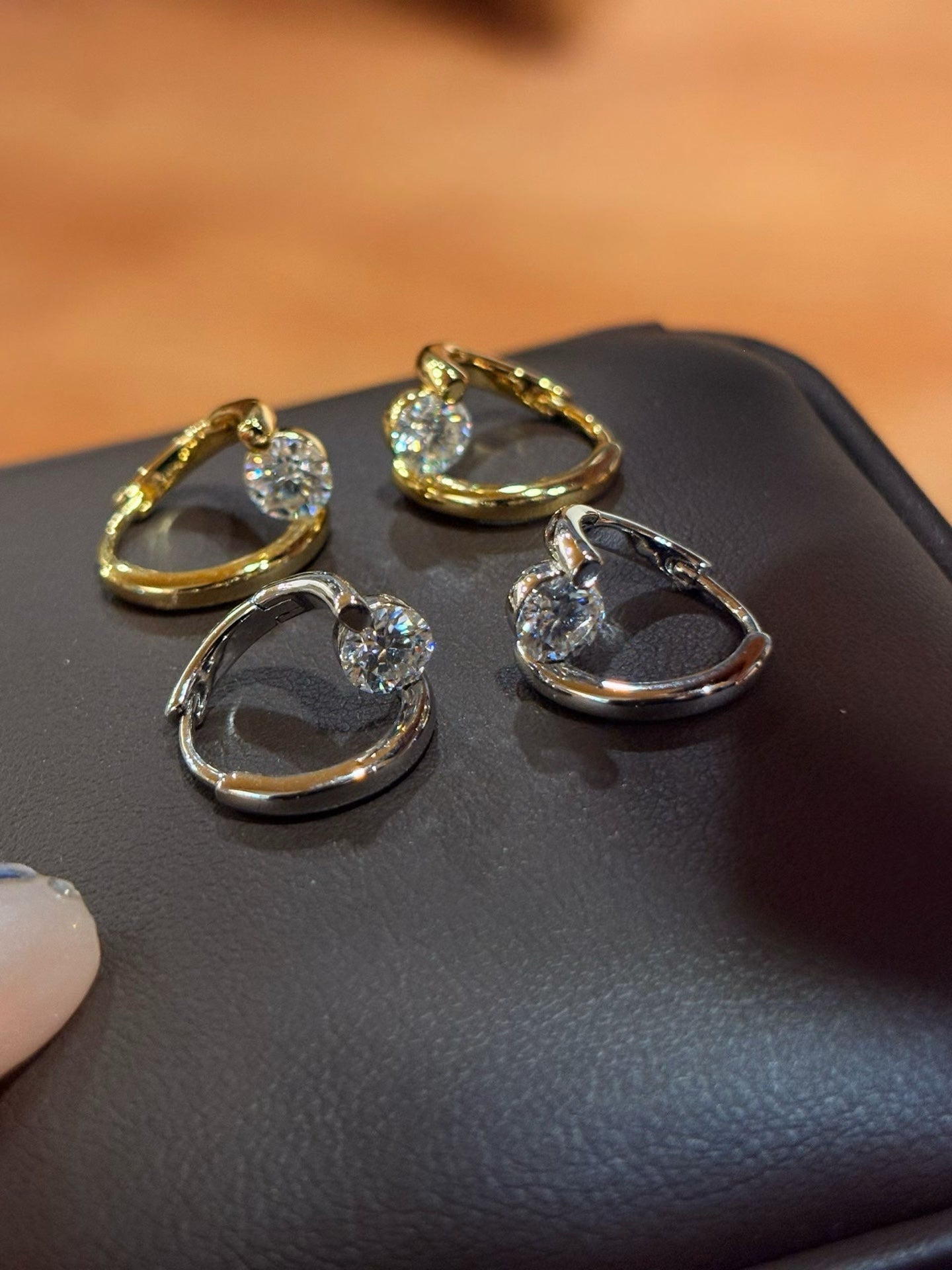 Star Orbit Moissanite Huggie Earrings - S925 Sterling Silver Gold Plated Cosmic Hoop Earrings - floysun