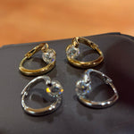 Star Orbit Moissanite Huggie Earrings - S925 Sterling Silver Gold Plated Cosmic Hoop Earrings - floysun