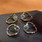 Star Orbit Moissanite Huggie Earrings - S925 Sterling Silver Gold Plated Cosmic Hoop Earrings - floysun