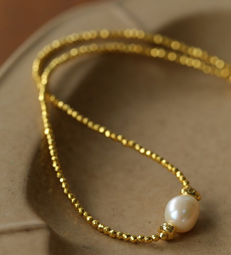 Starlight Disco Bead Necklace with Pearl Accent - floysun