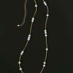 Starry Scattered Irregular Freshwater Pearl Collarbone Necklace - floysun