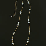 Starry Scattered Irregular Freshwater Pearl Collarbone Necklace - floysun