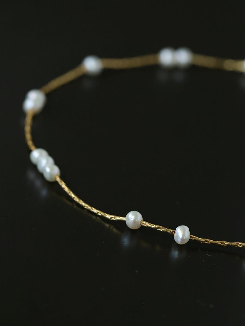 Starry Scattered Irregular Freshwater Pearl Collarbone Necklace - floysun