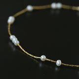 Starry Scattered Irregular Freshwater Pearl Collarbone Necklace - floysun