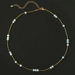 Starry Scattered Irregular Freshwater Pearl Collarbone Necklace - floysun