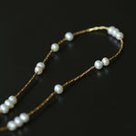 Starry Scattered Irregular Freshwater Pearl Collarbone Necklace - floysun
