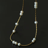 Starry Scattered Irregular Freshwater Pearl Collarbone Necklace - floysun