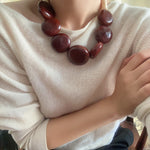 Statement Handcrafted Dragon Bean & Ivory Nut Necklace - floysun