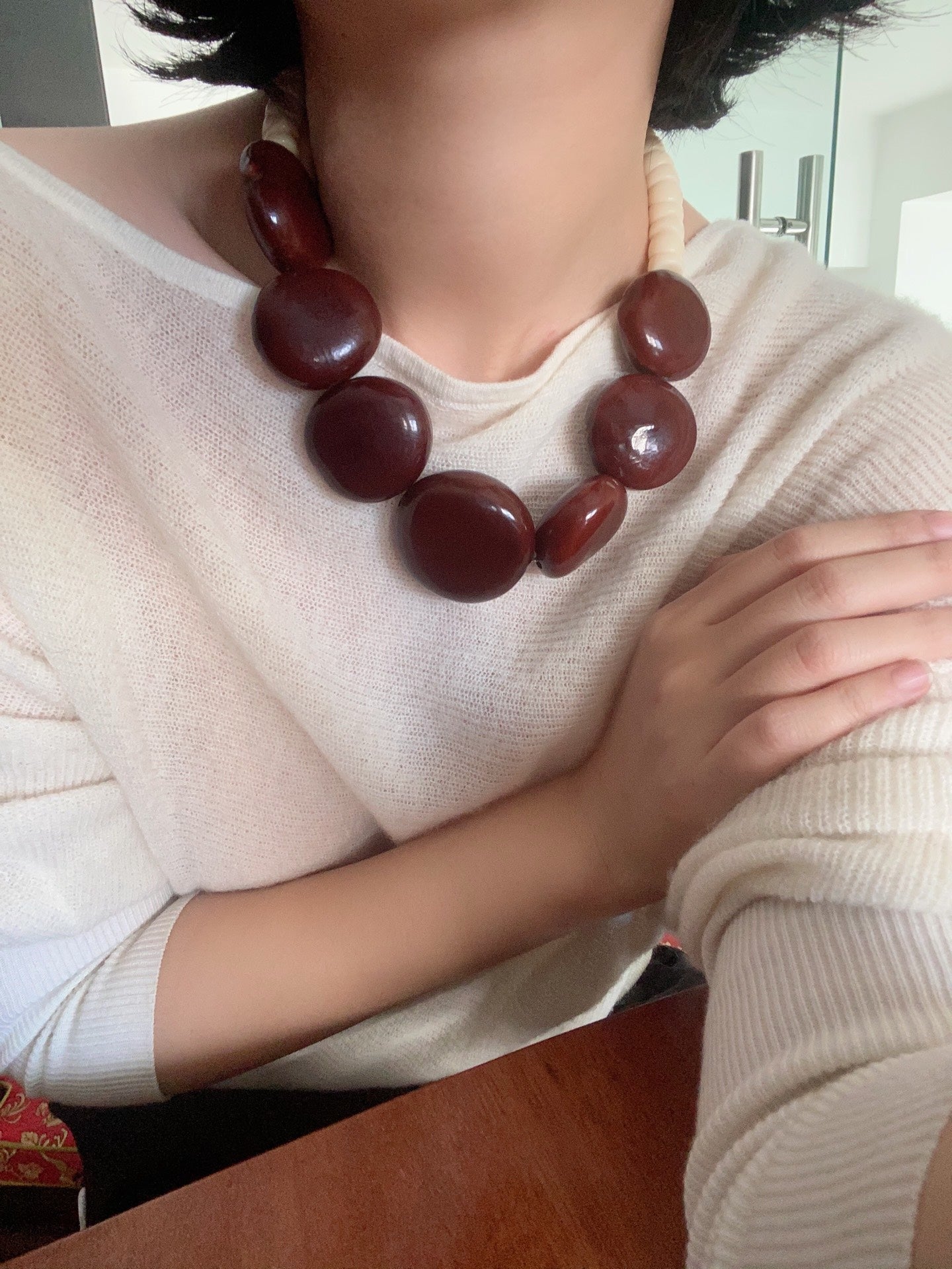 Statement Handcrafted Dragon Bean & Ivory Nut Necklace - floysun