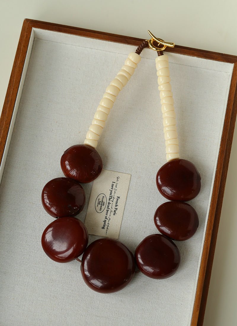 Statement Handcrafted Dragon Bean & Ivory Nut Necklace - floysun