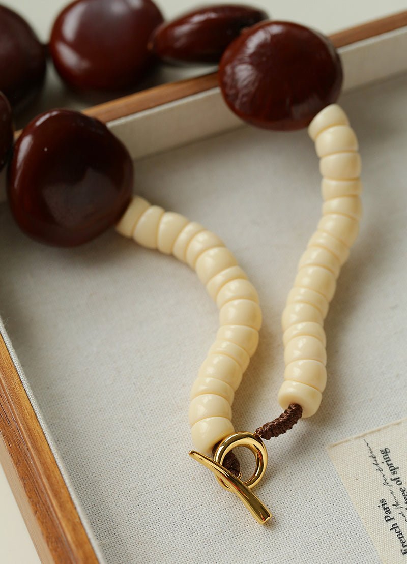 Statement Handcrafted Dragon Bean & Ivory Nut Necklace - floysun
