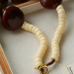 Statement Handcrafted Dragon Bean & Ivory Nut Necklace - floysun