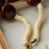 Statement Handcrafted Dragon Bean & Ivory Nut Necklace - floysun