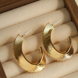 Stellar C - Shape Pavé Zirconia Earrings - floysun