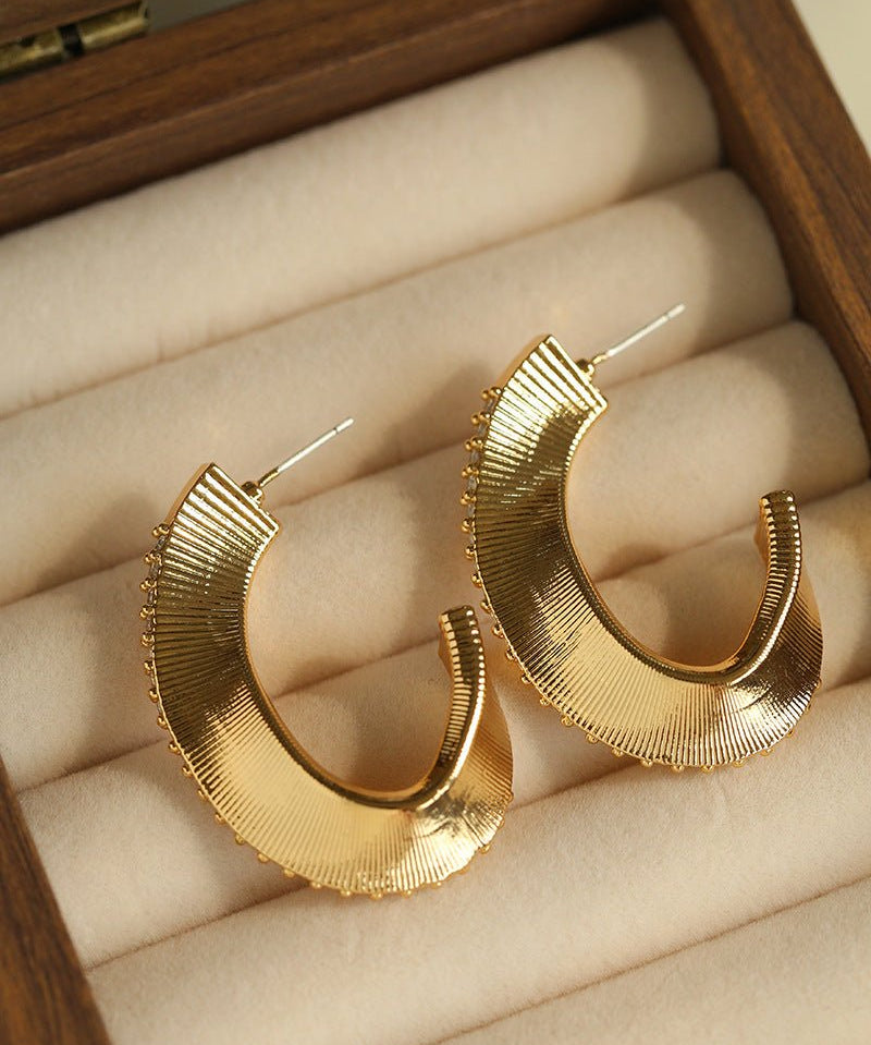 Stellar C - Shape Pavé Zirconia Earrings - floysun