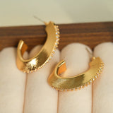 Stellar C - Shape Pavé Zirconia Earrings - floysun