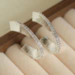 Stellar C - Shape Pavé Zirconia Earrings - floysun