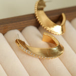 Stellar C - Shape Pavé Zirconia Earrings - floysun