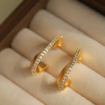 Stellar C - Shape Pavé Zirconia Earrings - floysun