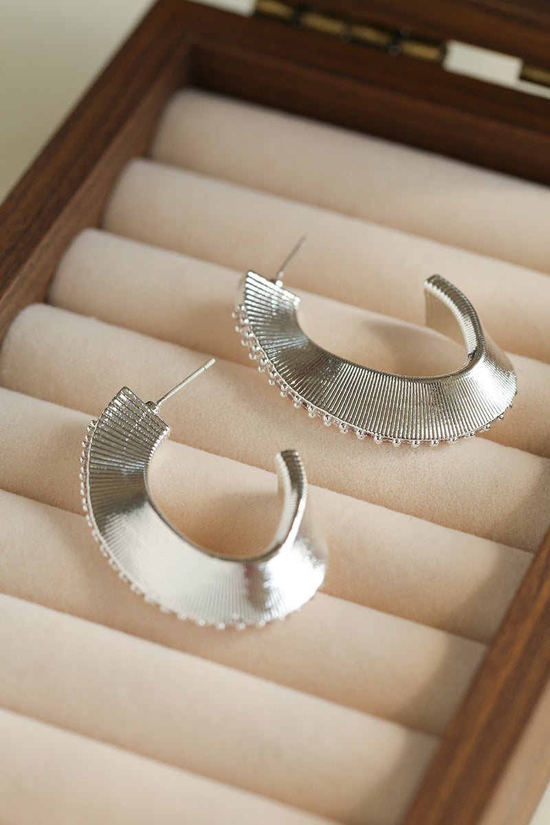 Stellar C - Shape Pavé Zirconia Earrings - floysun